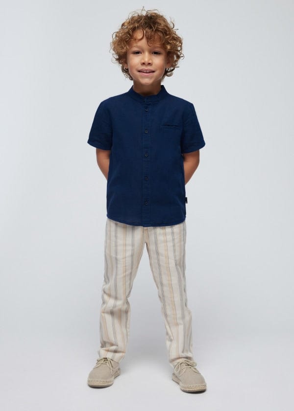 Mayoral Usa Inc Mayoral Short Sleeve Mandarin Collar Shirt - Little Miss Muffin Children & Home