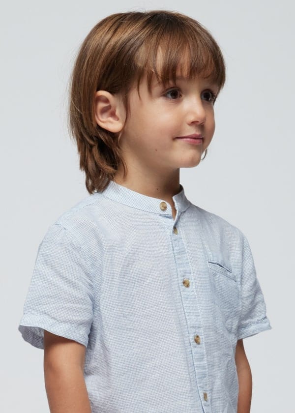 Mayoral Usa Inc Mayoral Short Sleeve Mandarin Collar Shirt - Little Miss Muffin Children & Home