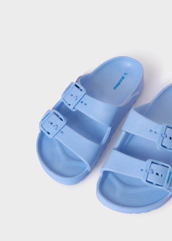 Mayoral Usa Inc Mayoral Double Strap Slide Sandals in Sky Blue - Little Miss Muffin Children & Home
