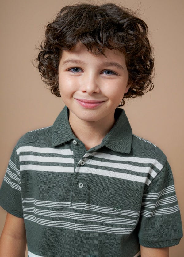 Mayoral Usa Inc Mayoral Short Sleeve Striped Polo for Tween Boys - Little Miss Muffin Children & Home