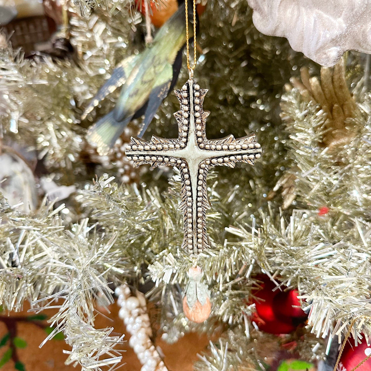 bronze slate cross ornament