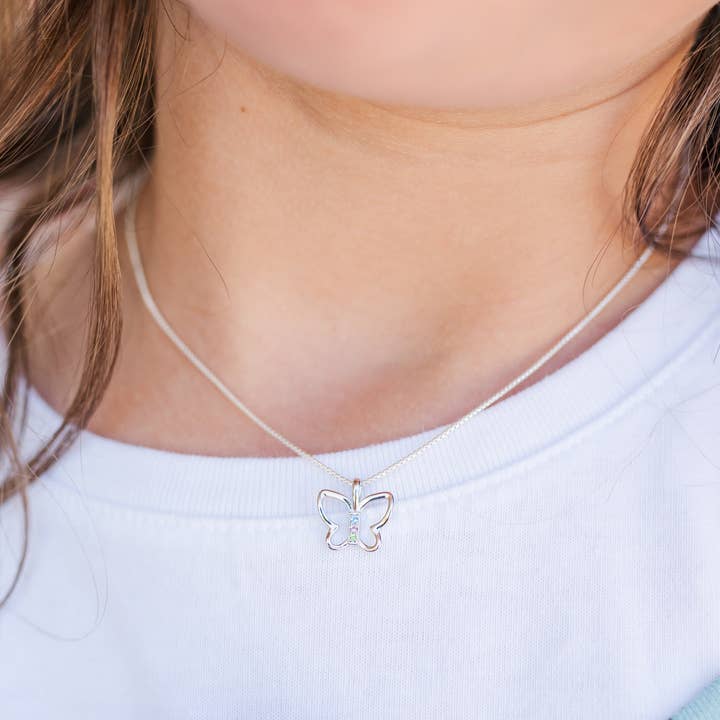 sterling silver butterfly necklace