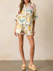 Rosa Clothing Tropical Fruit Print Boxy Shirt & Shorts Resort Set - Little Miss Muffin Children & Home