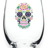 Queen Jewels Sugar Skull Jeweled Stemless Wine Glass