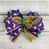 SongLily Mardi Gras Marching Boots Glitter Hair Bow