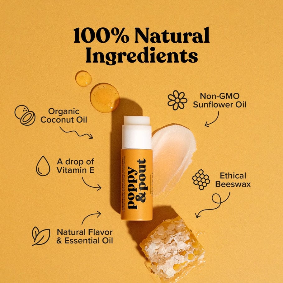 Poppy & Pout Poppy & Pout Lip Balm, Wild Honey - Little Miss Muffin Children & Home
