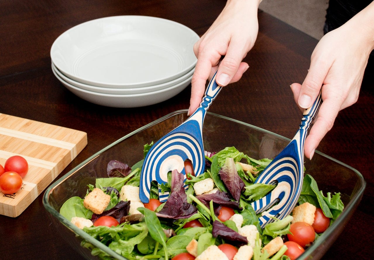 Island Bamboo Island Bamboo 9" Blue Pakka Salad Leaf - Little Miss Muffin Children & Home