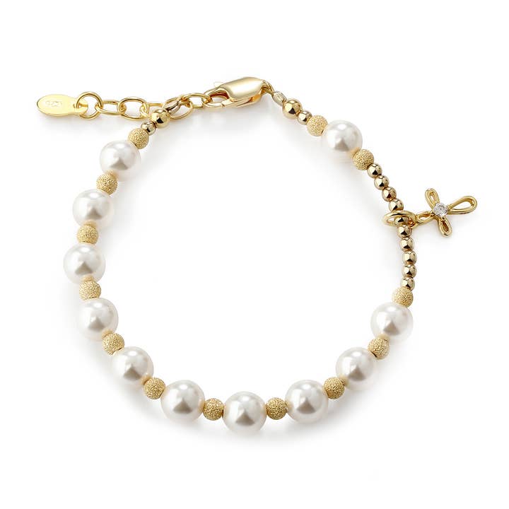 Cherished Moments Gold-Plated Girls First Communion Rosary Bracelet - Little Miss Muffin Children & Home