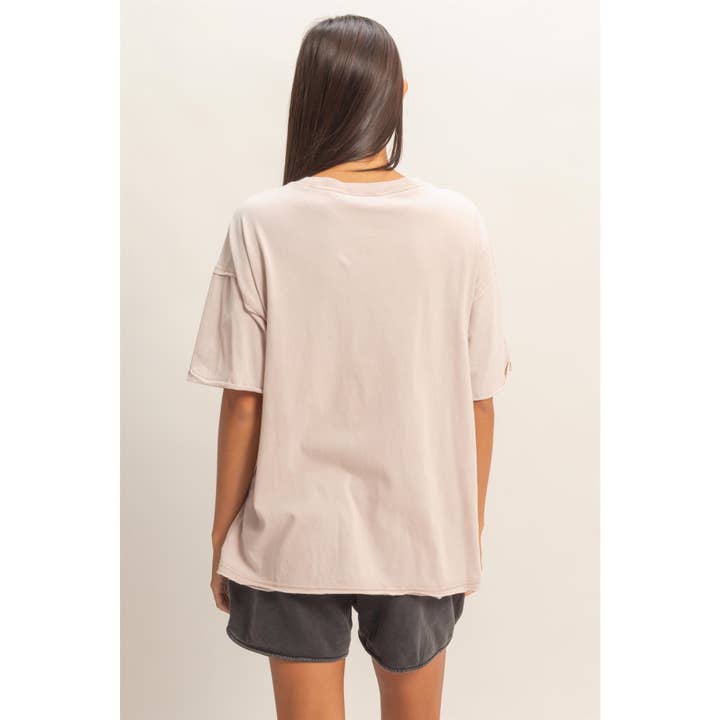 Double Zero Boxy Crew Neck T-Shirt in Taupe - Little Miss Muffin Children & Home