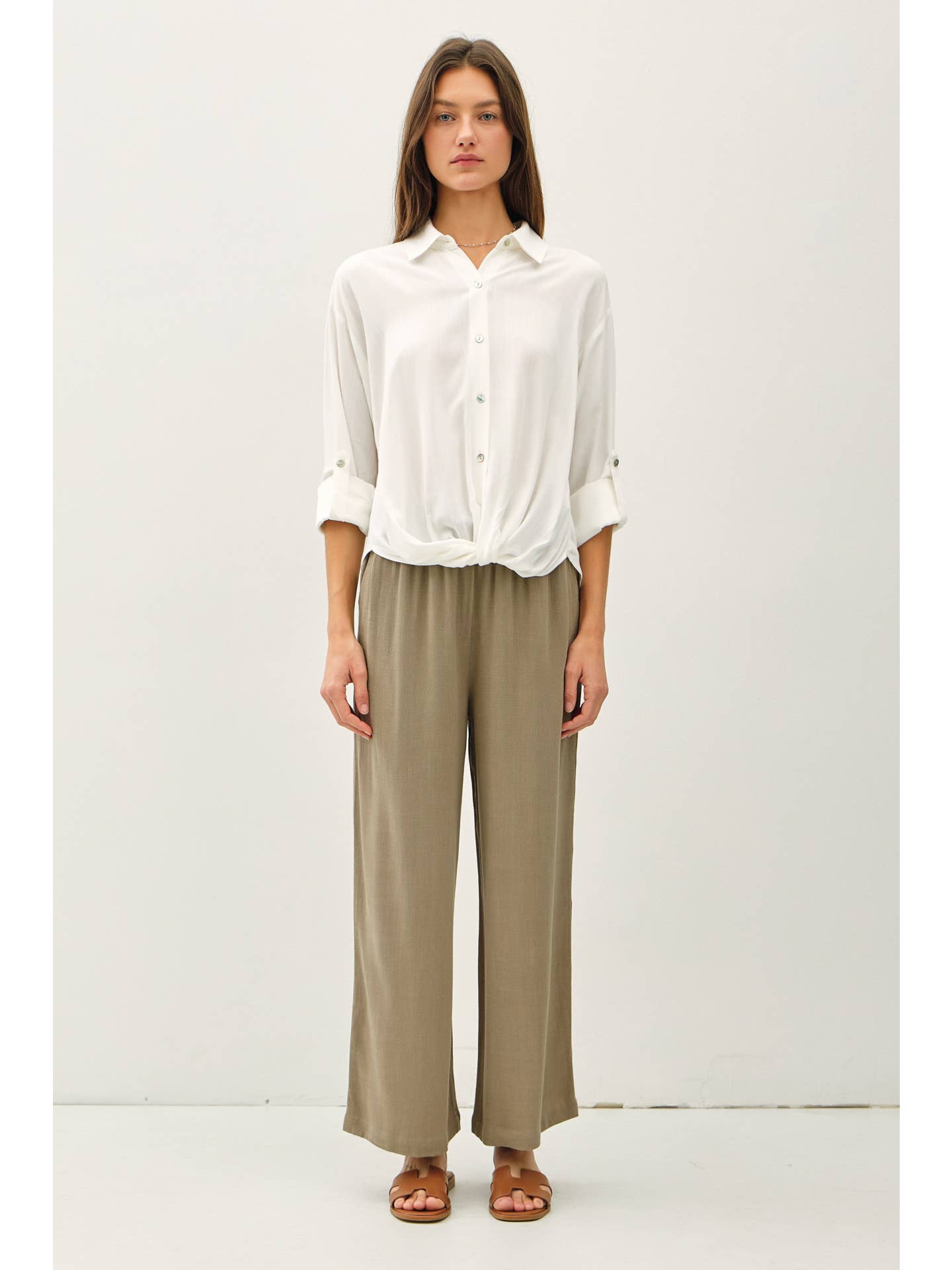 Be Cool Be Cool Twist Detail Button Down Shirt in Off White - Little Miss Muffin Children & Home