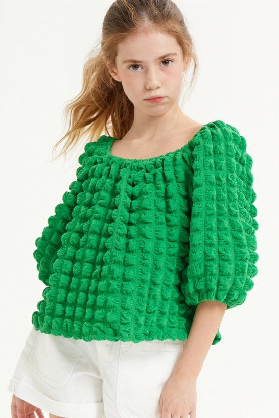 Good Girl Good Girl Tween Embossed Bubble Texture Balloon Sleeve Top - Little Miss Muffin Children & Home