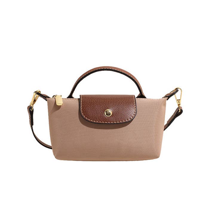 Khaki Color Block Flap Crossbody Phone Wallet Bag