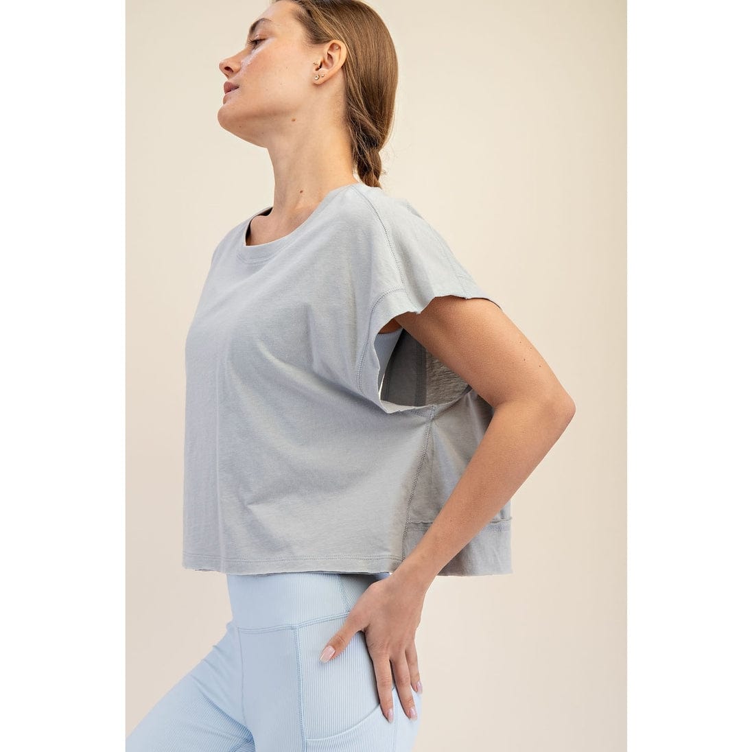 Rae Mode Cotton Slub Short Sleeve Open Back Top - Little Miss Muffin Children & Home