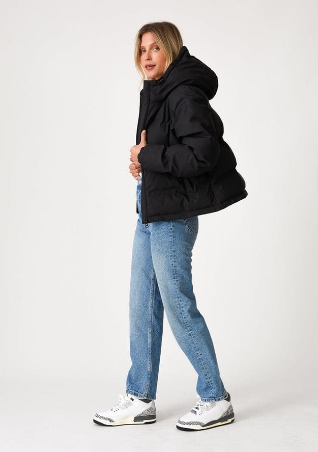 Lovestitch Lovestitch Long Sleeve Zip-Up Hooded Puffer Jacket, Black - Little Miss Muffin Children & Home