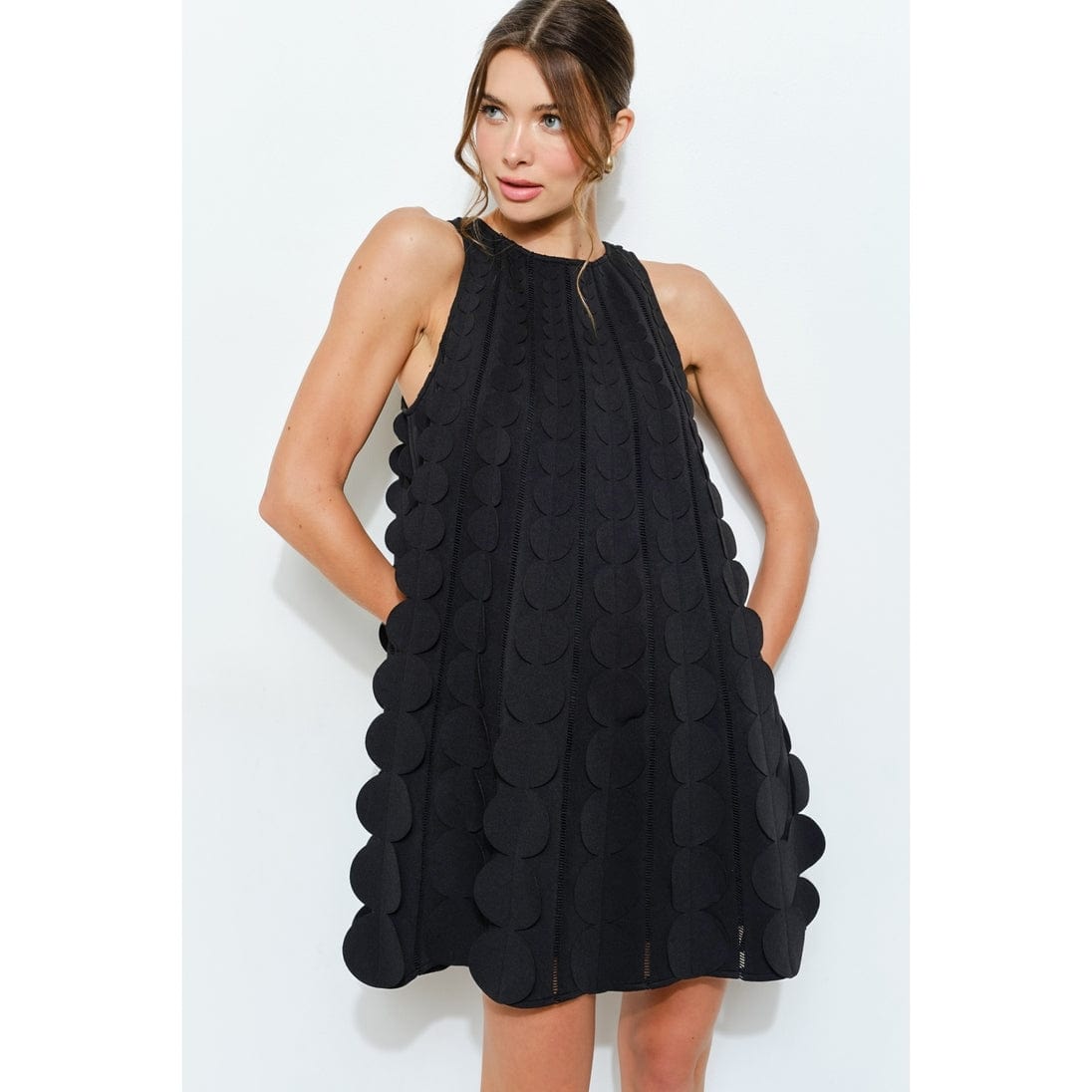 INA Circle Applique A-Line Mini Dress - Little Miss Muffin Children & Home