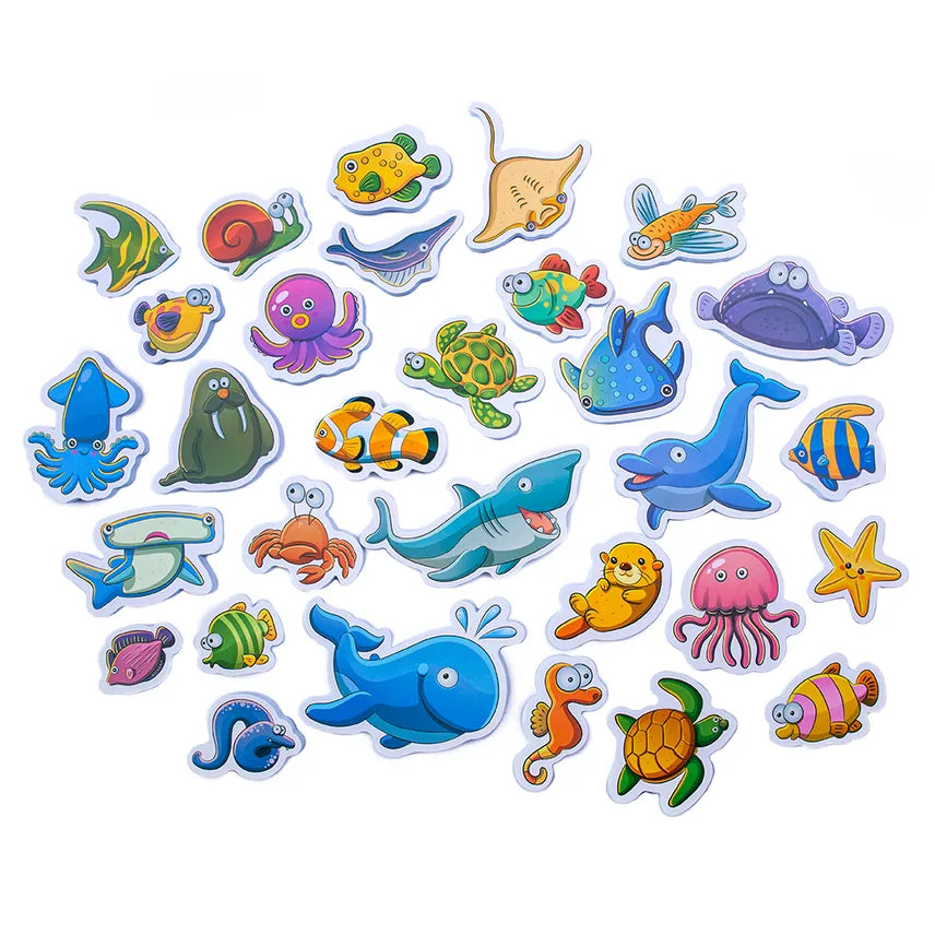 Fizzles Marine Animal Sticky Bath Critters, 30 Piece Set