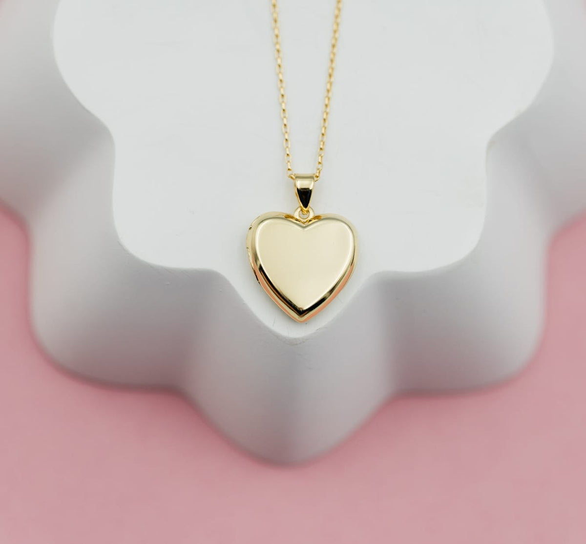 Children’s 14k Gold-Plated Heart Locket 14" Necklace