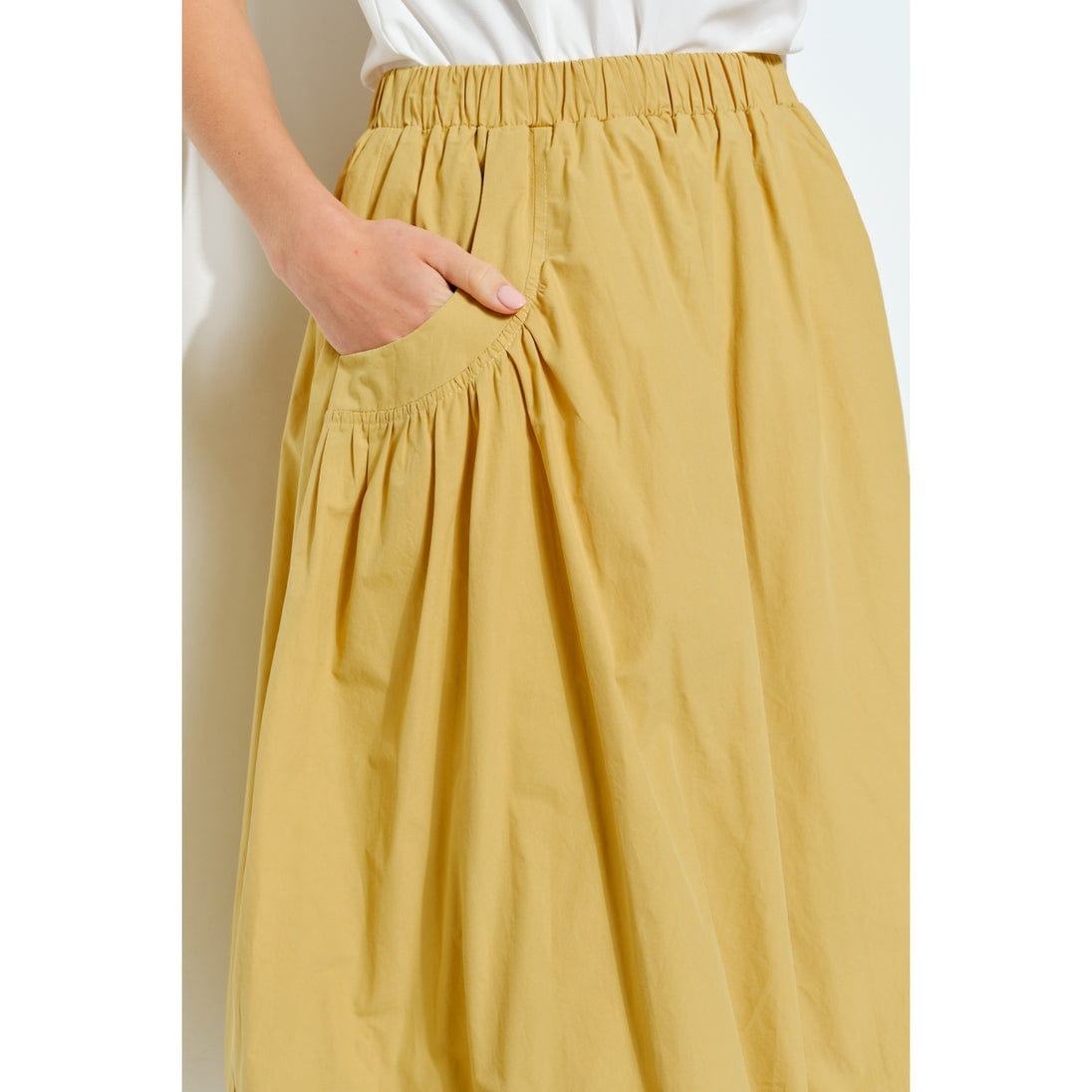 INA Balloon Hem Cotton Midi Skirt in Mustard - Little Miss Muffin Children & Home