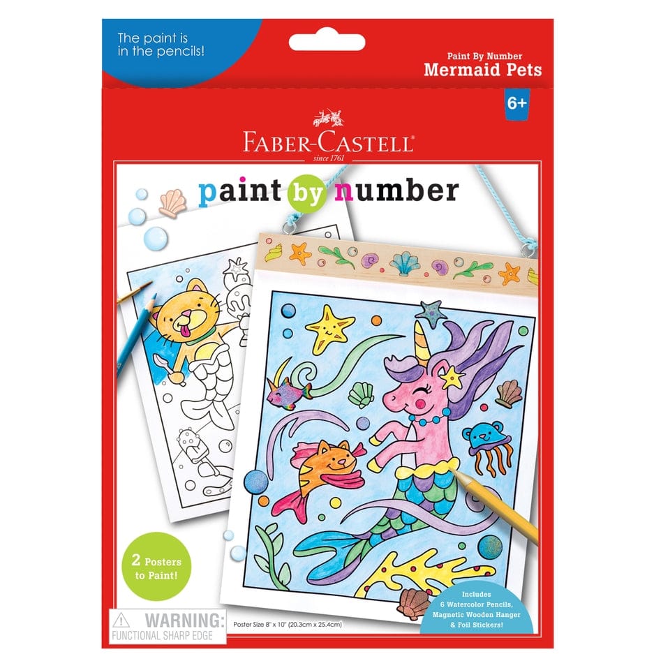 Faber Castell Faber Castell Paint By Numbers Mermaid Pets Wall Art - Little Miss Muffin Children & Home