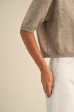 Miou Muse Short Sleeve Sweater in Mocha