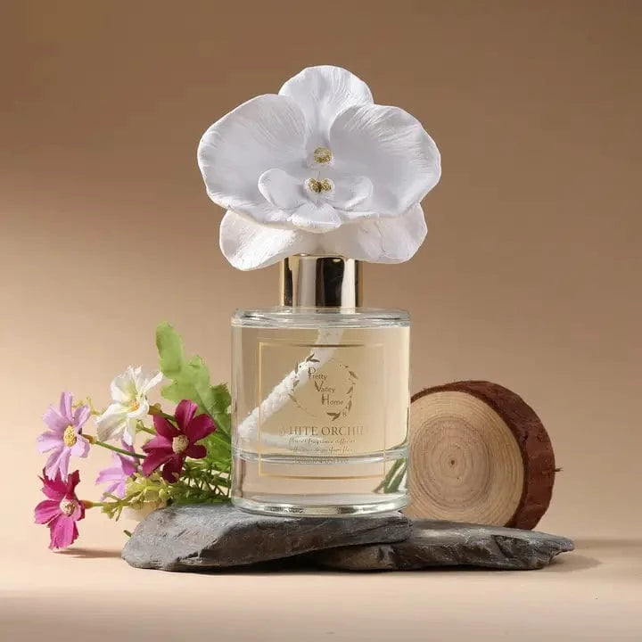 Pretty Valley Home Pretty Valley Home Golden Orchid Flower Diffuser Gift Set, White Orchid - Little Miss Muffin Children & Home