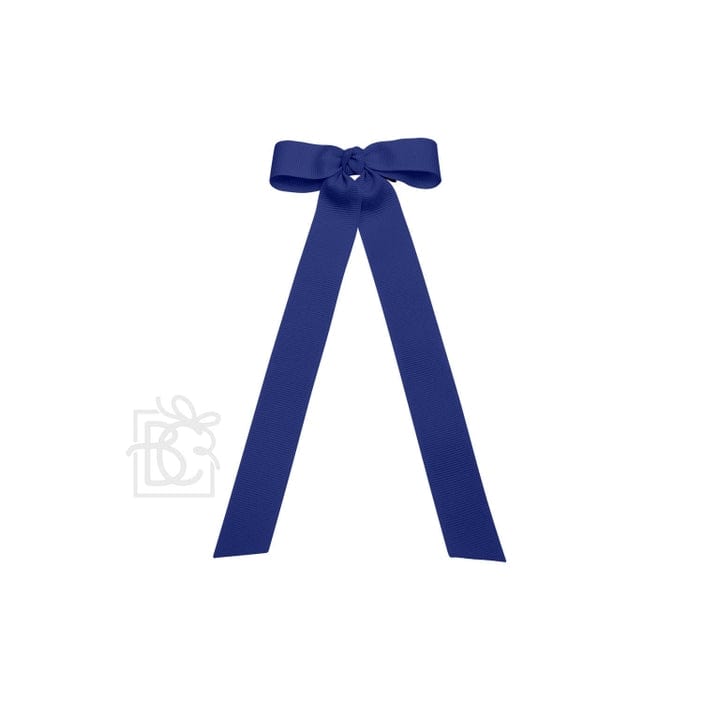 Beyond Creations Beyond Creations 4.5" Flat Bow with 7" Streamers on Alligator Clip in Navy - Little Miss Muffin Children & Home