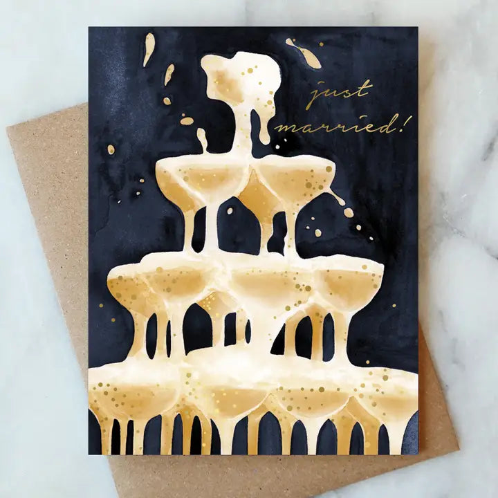 Wedding Bubbles Champagne Tower Wedding Card