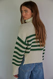 By Together Striped Knit Turtleneck Pullover Sweater