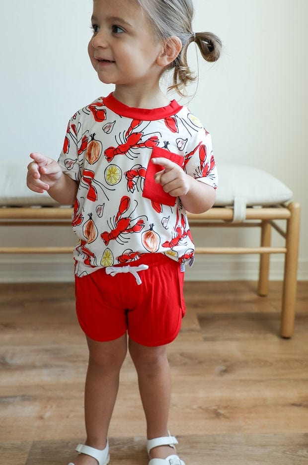 Southern Slumber Southern Slumber Crawfish Bamboo Varsity Short Set T-Shirt & Shorts - Little Miss Muffin Children & Home