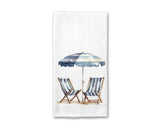 Crows Nest Atelier Crows Nest Atelier Blue White Stripe Beach Chair Umbrella Watercolor Waffle Weave Tea Towel - Little Miss Muffin Children & Home