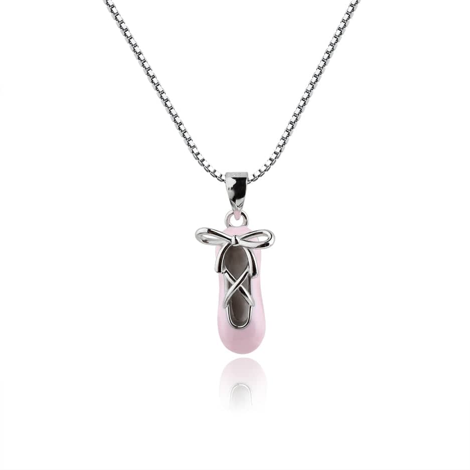 Cherished Moments Cherished Moments Sterling Silver Pink Ballet Slipper Dance Nutcracker Necklace - Little Miss Muffin Children & Home