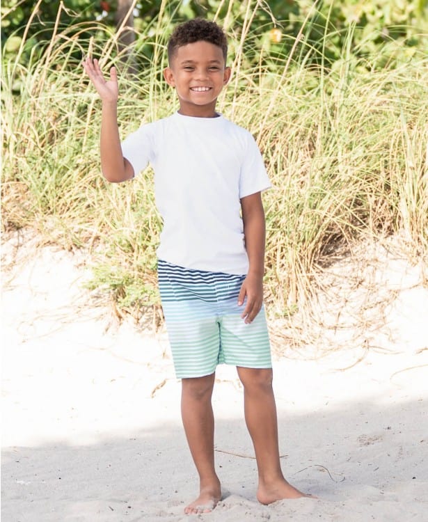 Ruffle Butts Ruffle Butts White Short Sleeve Rash Guard - Little Miss Muffin Children & Home