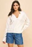 Pinch Collared Long Sleeve Sweater