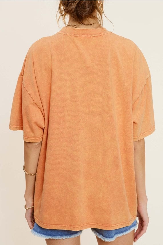 La Miel La Miel Mineral Washed Short Sleeve Oversized Top - Little Miss Muffin Children & Home