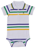 Mardi Gras Creations White Infinity Infant Onesie Short Sleeve