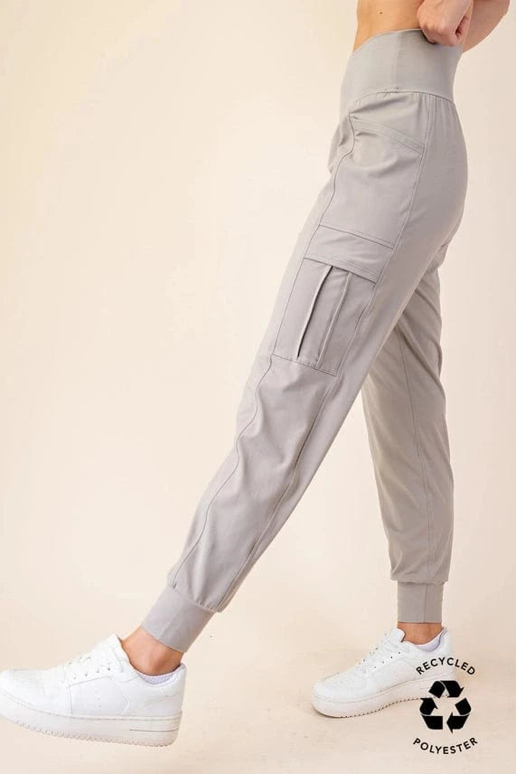 Rae Mode Butter Jogger with Side Pockets in Stone Taupe - Little Miss Muffin Children & Home