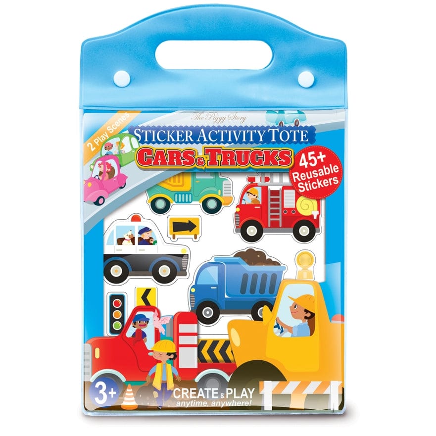 The Piggy Story The Piggy Story Cars & Trucks Reusable Sticker Activity Tote - Little Miss Muffin Children & Home