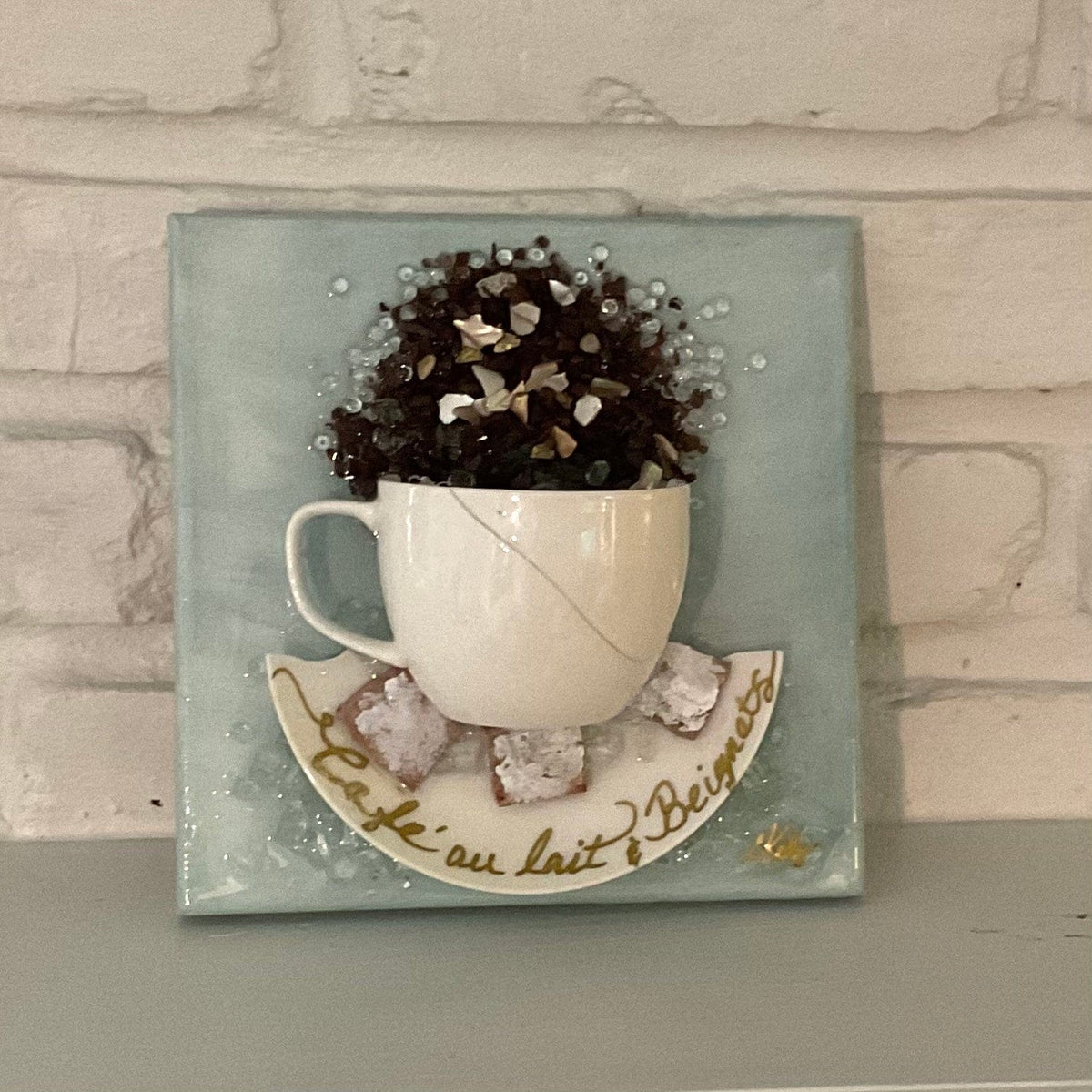 cafe au lait glass artwork
