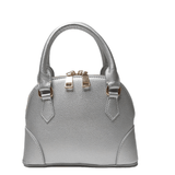 Carrying Kind Charlotte Pebbled Pleather Purse in Silver