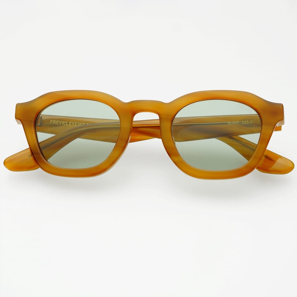 Blake Acetate Unisex Round Sunglasses Honey