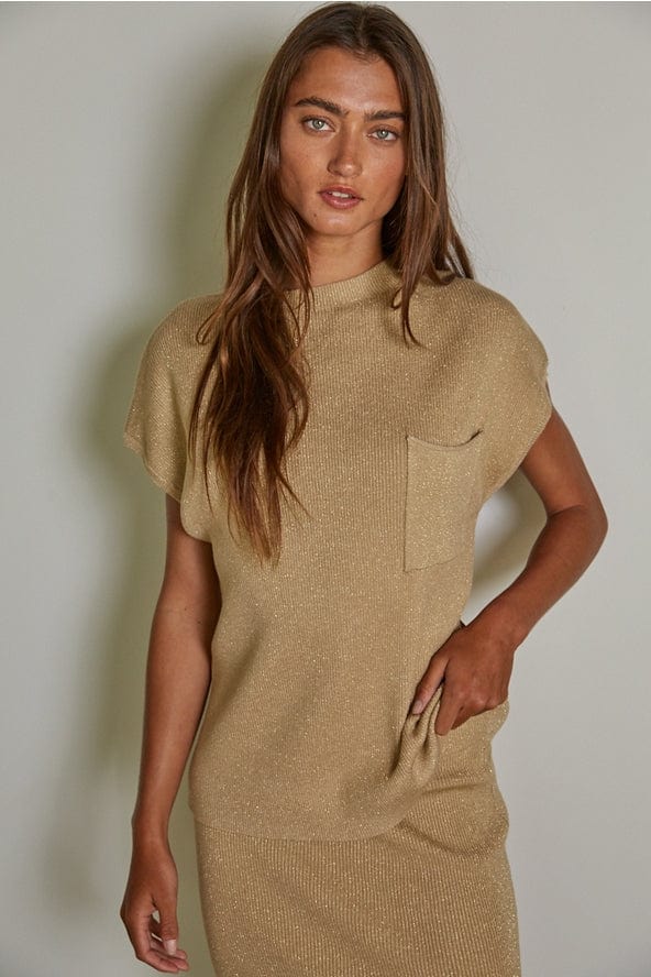 By Together Knit Sweater Ribbed Mock Neck Sleeveless Top - Little Miss Muffin Children & Home