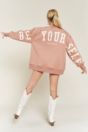 Jade by Jane Be Yourself Sweatshirt in Camel