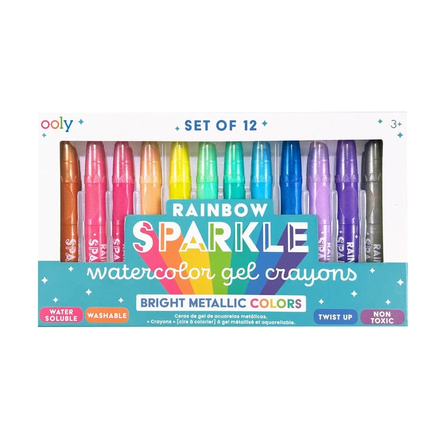 Ooly Ooly Rainbow Sparkle Watercolor Gel Crayons, Set of 12 - Little Miss Muffin Children & Home