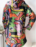 Loowie Fleece Lined Picasso Print Hooded Raincoat