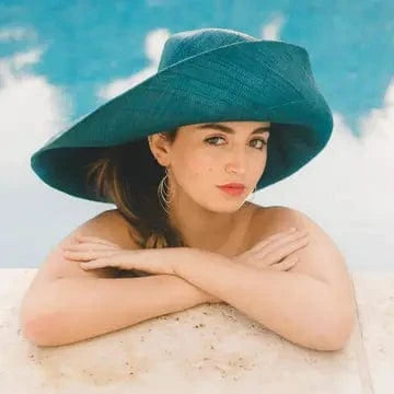 Shebobo Shebobo Teal 7" Wide Brim Solid Color Packable Straw Sun Hat - Little Miss Muffin Children & Home