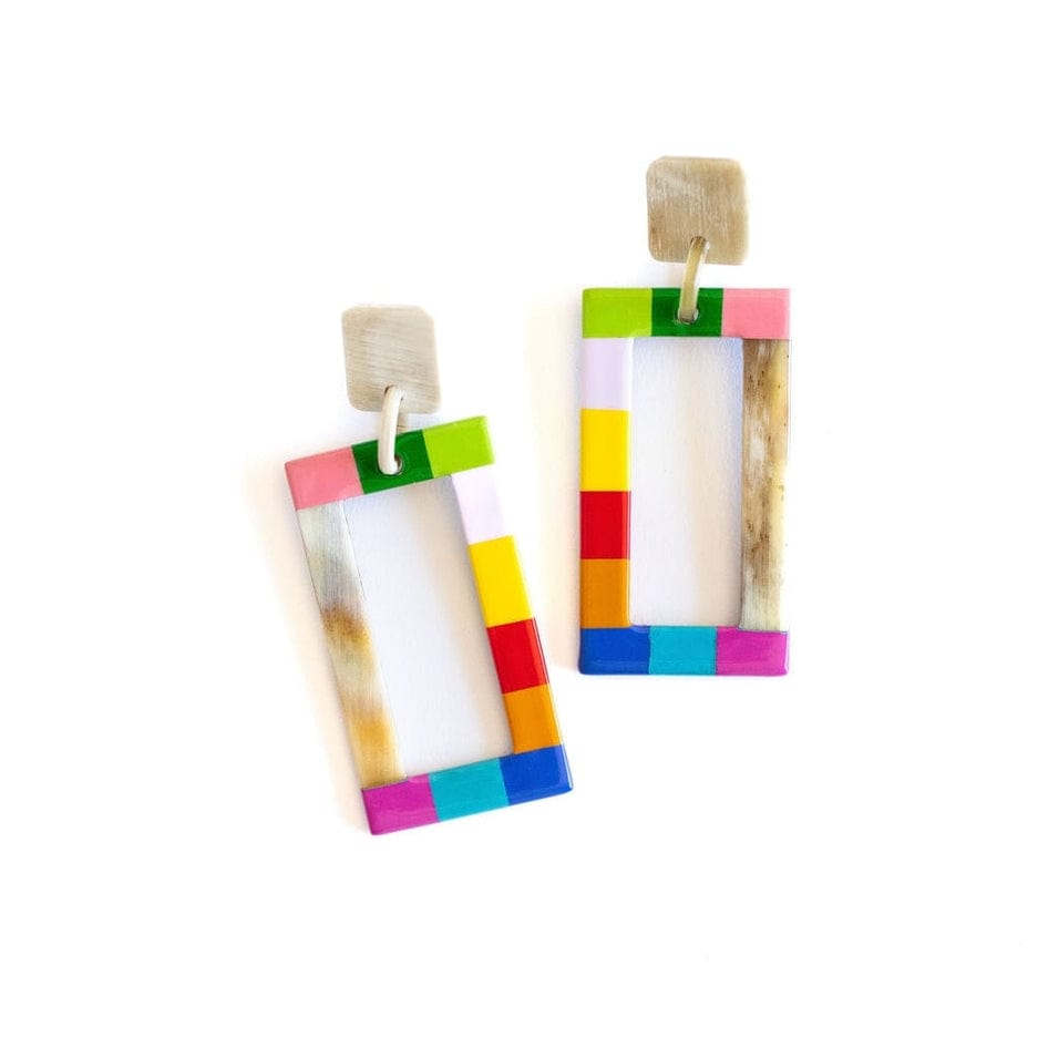 Sunshine Tienda Sunshine Tienda Rainbow Colorblock Earrings - Little Miss Muffin Children & Home
