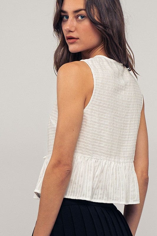 Urban Daizy Urban Daizy Triple Bow Front Sleeveless Babydoll Top - Little Miss Muffin Children & Home