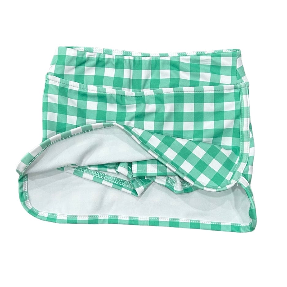 Sugar Bee Clothing Sugar Bee Clothing Emerald Gingham Straight Tennis Skirt - Little Miss Muffin Children & Home