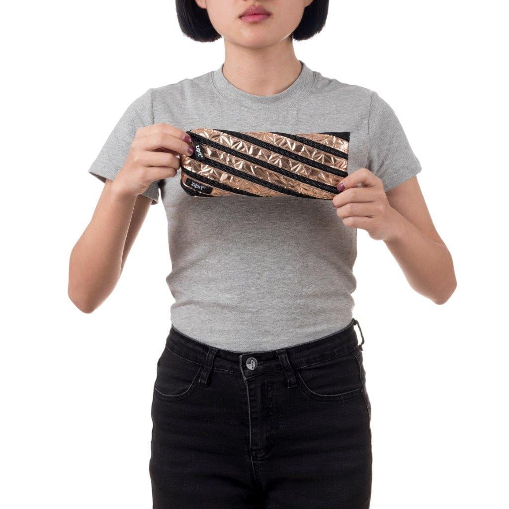 Zipit Usa Metallic Pouch in Rosegold - Little Miss Muffin Children & Home