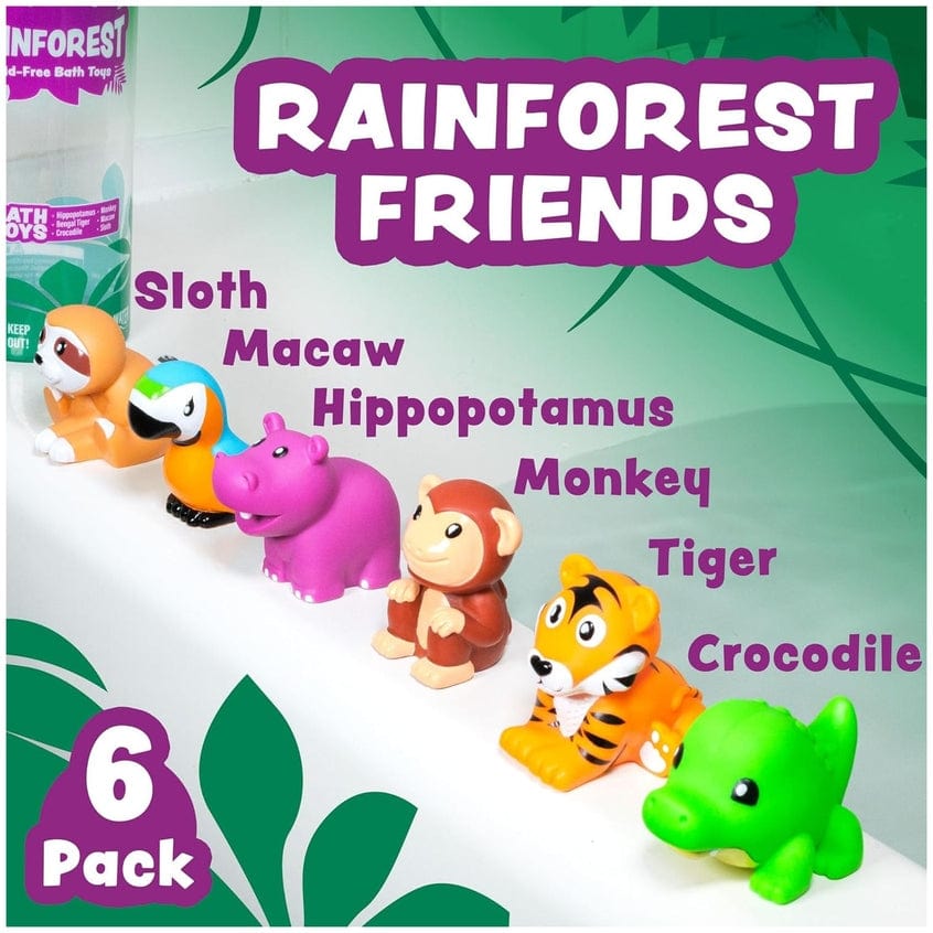 Tub Works Rainforest™ Mold Free Bath Toys, 6 Pack - Little Miss Muffin Children & Home